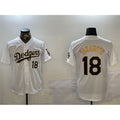 Johnsonshop Los Angeles Dodgers #18 Yoshinobu Yamamoto White Gold  Home Limited Stitched Jersey 2