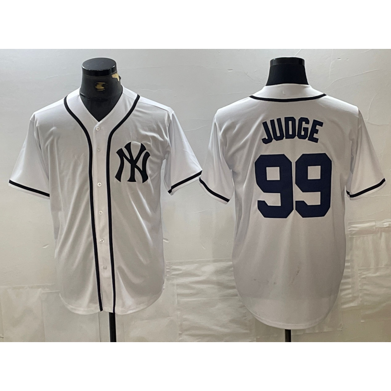 Johnsonshop New York Yankees #99 Aaron Judge White  Fashion Cool Base Jersey