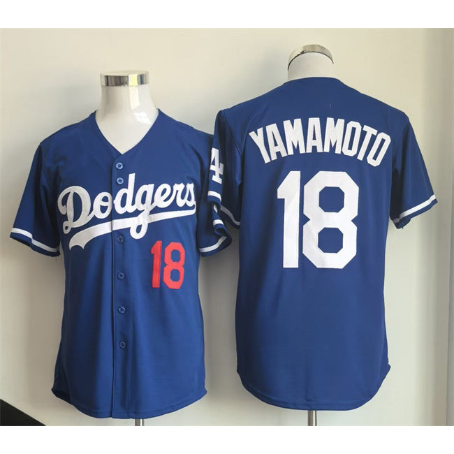 Johnsonshop Los Angeles Dodgers #18 Yoshinobu Yamamoto Royal  Limited Stitched Jersey