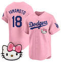 Johnsonshop Los Angeles Dodgers #18 Yoshinobu Yamamoto Pink  2025 Hello Kitty Vapor Limited Stitched Jersey