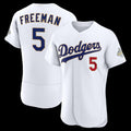 Johnsonshop Los Angeles Dodgers #5 Freddie Freeman White  2026 Gold Collection Authentic Jersey