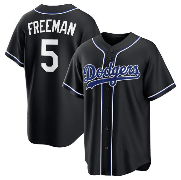 Johnsonshop Los Angeles Dodgers #5 Freddie Freeman 2026 Black  Out Stitched Jersey