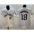 Johnsonshop Los Angeles Dodgers #18 Yoshinobu Yamamoto White  Mexico 2025 LA Gothic Style With Fernando Patch Vapor Premier Limited Stitched Jersey