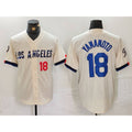 Johnsonshop Los Angeles Dodgers #18 Yoshinobu Yamamoto Number Cream  2024 City Connect Limited Stitched Jerseys