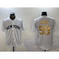 Johnsonshop New York Yankees #99 Aaron Judge White  Pinstripe Fashion Cool Base Jersey 2