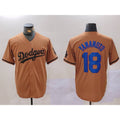 Johnsonshop Los Angeles Dodgers #18 Yoshinobu Yamamoto Olive  Cool Base Limited Stitched Jersey