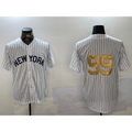 Johnsonshop New York Yankees #99 Aaron Judge White  Pinstripe Without Name Fashion Cool Base Jersey 2