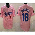 Johnsonshop Los Angeles Dodgers #18 Yoshinobu Yamamoto Pink  2025 Tokyo Series Limited Jersey