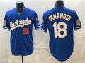 Johnsonshop Los Angeles Dodgers #18 Yoshinobu Yamamoto Royal  2026 Gold Collection 9x & B2B Champs Patch Stitched Jersey