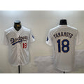 Johnsonshop Los Angeles Dodgers #18 Yoshinobu Yamamoto White Gold  Home Limited Stitched Jerseys