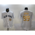 Johnsonshop New York Yankees #99 Aaron Judge White  Pinstripe Fashion Cool Base Jerseys