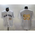 Johnsonshop New York Yankees #99 Aaron Judge White  Pinstripe Without Name Fashion Cool Base Jerseys