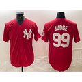 Johnsonshop New York Yankees #99 Aaron Judge Red  Fashion Cool Base Jersey