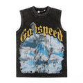 2026 American Street Hip Hop Statue of Liberty Print Vest T-shirt