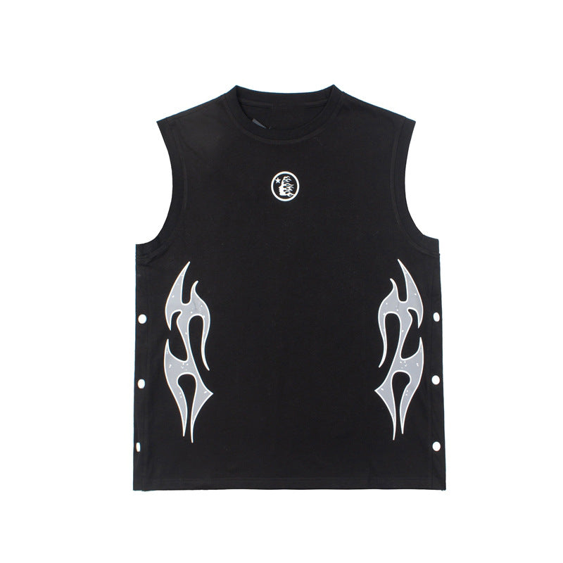 2026 American High Street Hell Flame Goddess Casual T-shirt