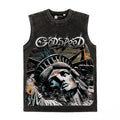 2026 American High Street Statue of Liberty Full-Print Hip T-shirt