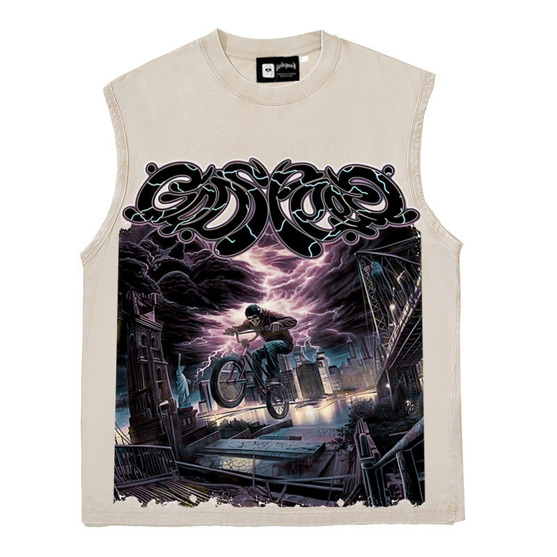 2026 American High Street Rock Hip Hop Street Retro Leap T-shirt