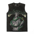 2026 American Retro Python Statue of Liberty Print Washed T-shirt