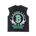 2026 European and American street style Bitcoin print vest T-shirt