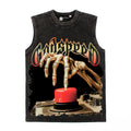 2026 American high street style skull hand full back letter print T-shirt