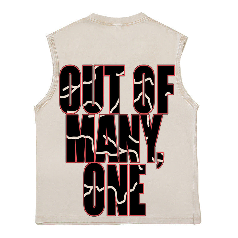 2026 American Retro Skull Racer Street Style Distressed Hip T-shirt