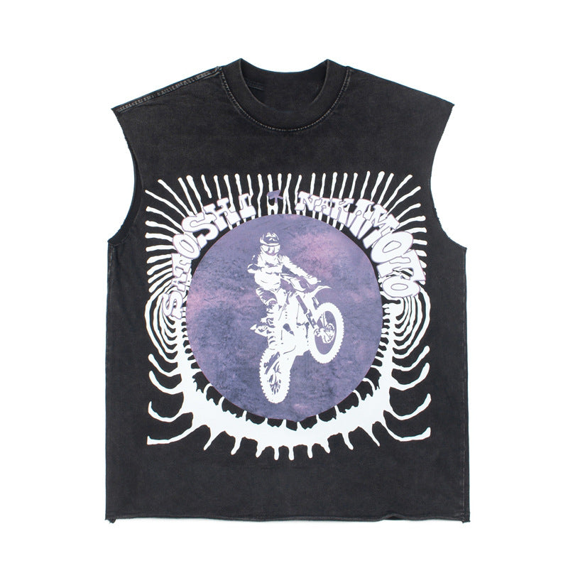 2026 American High Street Motorcycle Jumpman Print T-shirt