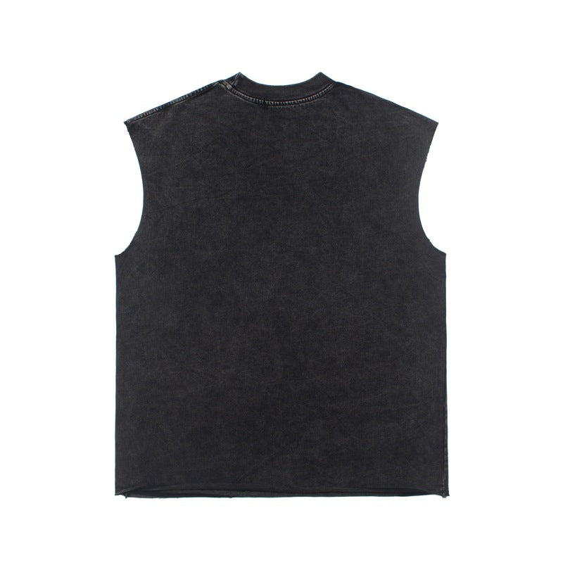 2026 European and American street style Bitcoin print vest T-shirt