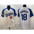 Johnsonshop Los Angeles Dodgers #18 Yoshinobu Yamamoto White Royal  2025 World Series Limited Stitched Jersey