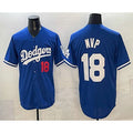 Johnsonshop Los Angeles Dodgers #18 Yoshinobu Yamamoto MVP Blue  Limited Stitched Jersey