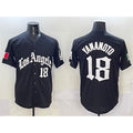 Johnsonshop Los Angeles Dodgers #18 Yoshinobu Yamamoto Black  Mexico 2025 LA Gothic Style With Fernando Patch Vapor Premier Limited Stitched Jersey
