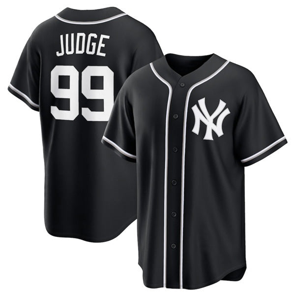 Johnsonshop New York Yankees #99 Aaron Judge Black  Out Stitched Jersey
