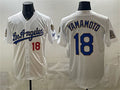 Johnsonshop Los Angeles Dodgers #18 Yoshinobu Yamamoto White  2026 Gold Collection 9x & B2B Champs Patch Stitched Jersey
