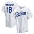 Johnsonshop Los Angeles Dodgers #18 Yoshinobu Yamamoto White  Home Replica Player Jersey
