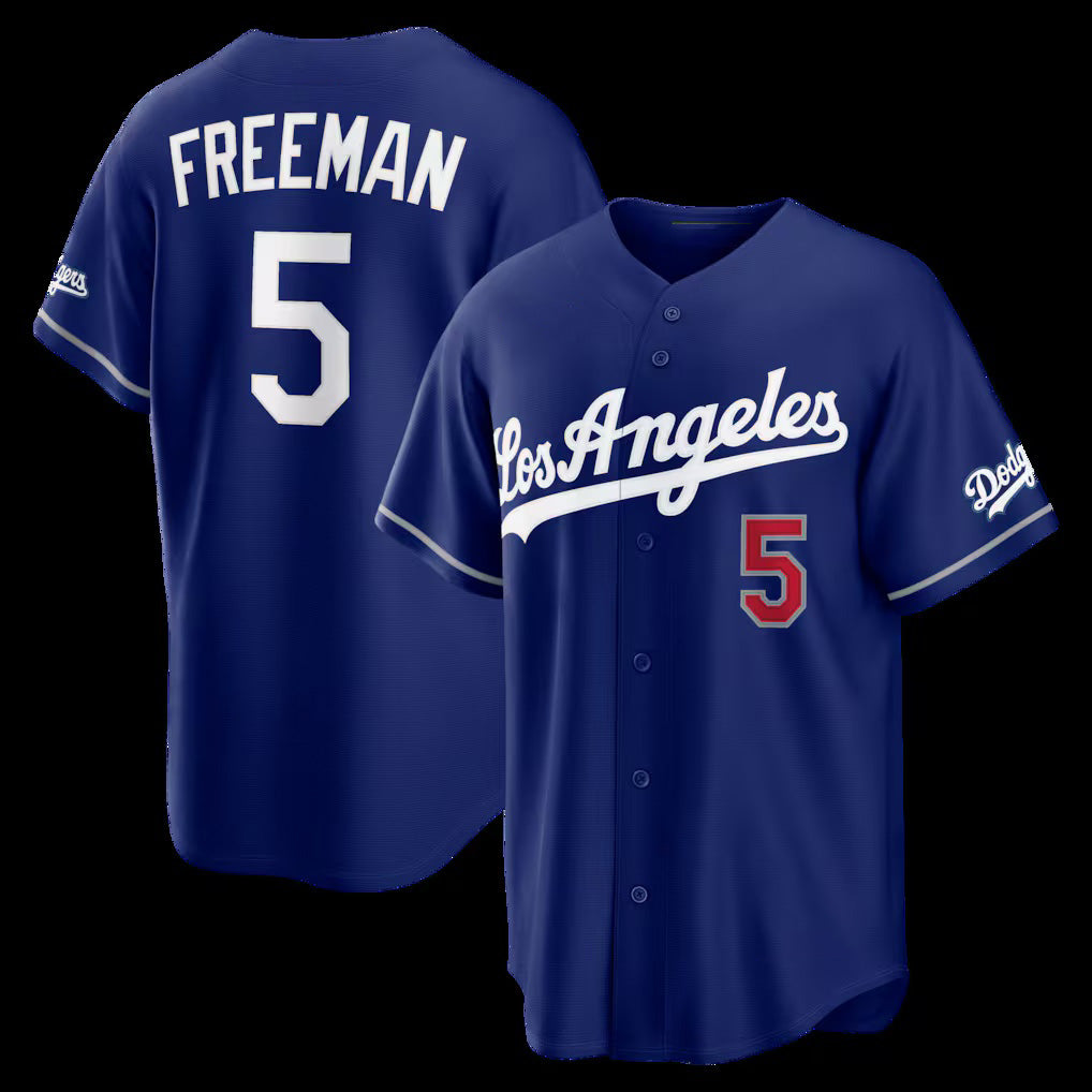 Johnsonshop Los Angeles Dodgers #5 Freddie Freeman Royal  Alternate Stadium Jersey